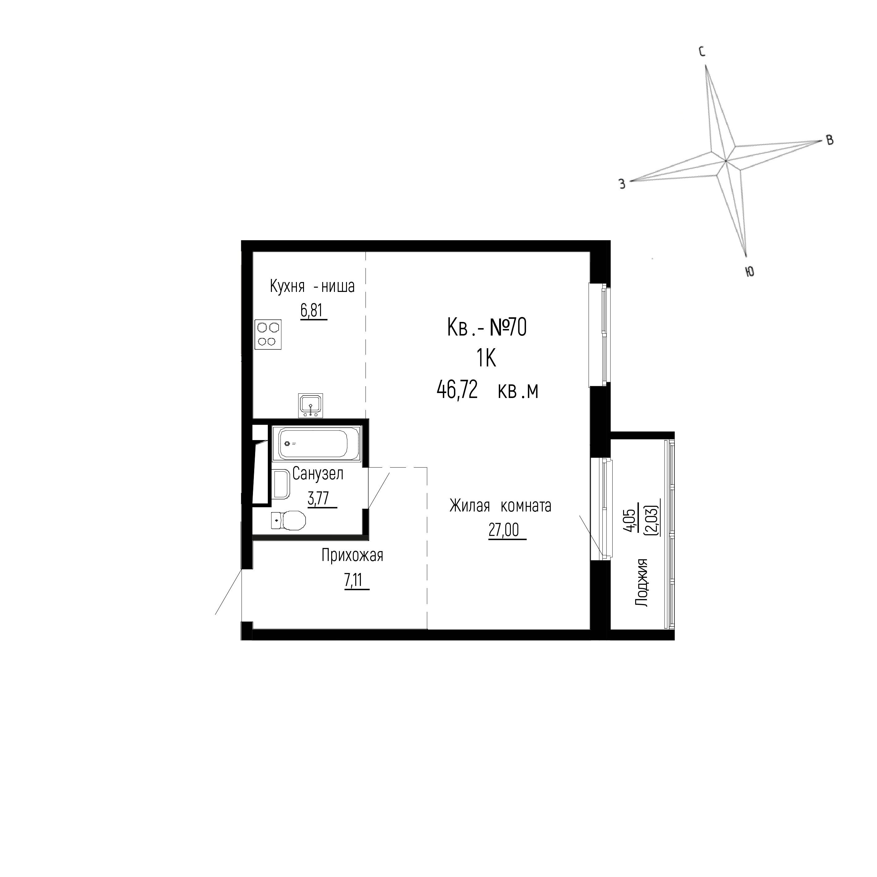 ЖК ДНС Сити (DNS Сити), 1-комн кв 46,72 м2, за 8 168 544 ₽, 8 этаж